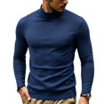 thumbnail image 2 of Yifymode Mens T Shirt Long Sleeve Basic Mock Turtleneck Pullover Thermal Solid Tops | Undershirt,Slim Fit,Casual Wear,Office Work,Lightweight, 2 of 6