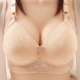 thumbnail image 1 of Fashion Women Solid Color Wireless Lace Flower Decoration Pad Gathering Daily Bra, 1 of 3