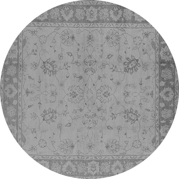 Ahgly Company Indoor Round Oriental Gray Industrial Area Rugs, 6' Round