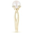 thumbnail image 3 of ANGARA Japanese Akoya Cultured Pearl Crossover Shank Engagement Ring in 14K Yellow Gold for Women | June Birthstone, Birthday, Anniversary, Jewelry Gift for Women | Pearl Ring, 3 of 8