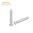 thumbnail image 3 of ST4x30mm White Screws Self Tapping Screws, 100 Pack Flat Head Phillips Wood Screws for Woodworking, 3 of 5