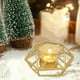 thumbnail image 4 of Adornos para San Valentín, regalos para San Valentín, soporte hexagonal de hierro y metal para velas, adorno atmosférico, pedestal para velas negras, contenedor para aromaterapia, candelabro de hierro, 4 of 6
