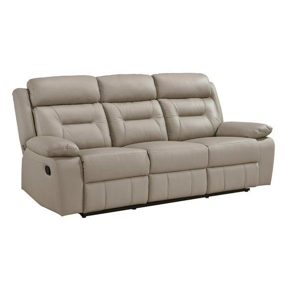 Lexicon Laconia Leather Double Reclining Sofa in Latte