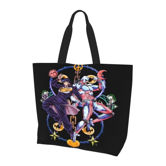 Cartoon Jojo Bizarre Adventure Totes Bag Shopping Shoulder Bags for Women Foldable Travel Work Large Reusable Portable Grocery Bag