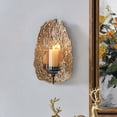 thumbnail image 5 of Vivien 14" Abstract Gold Wall Candle Sconce with Glass Hurricane, 5 of 6