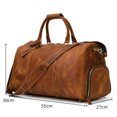 thumbnail image 1 of Bolso de mano de piel de vaca para hombre, bolsa de hombro de viaje con volantes, Estilo Vintage, a la moda, grande, 1 of 4