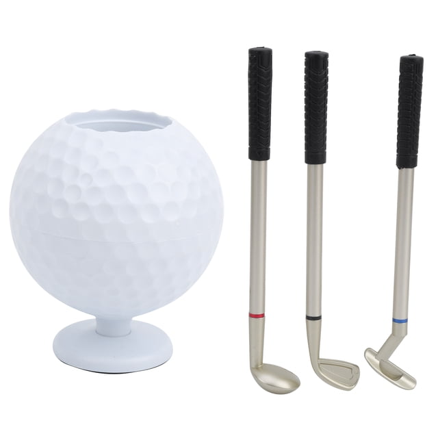 Mini portabolígrafos de golf de escritorio con 3 marcadores de taco de golf, juego de recuerdo de plástico para golfistas.