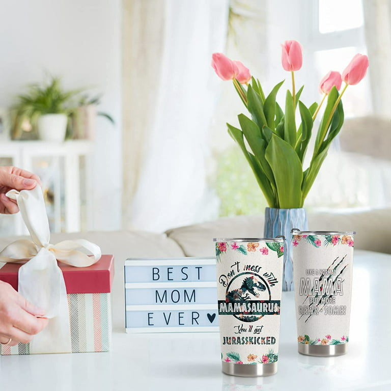 Birthday Gifts For Women, Mom Gifts For Christmas Anniversary Mothers Day  Funny Tumbler Gifts From Daughter, Son, Husband- Unique Mamasaurus Tumbler  Cup Jurasskicked Mug- 20 Oz Coffee Tumbler 