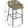 thumbnail image 2 of Roomfitters Outdoor Rope Barstool Set of 2, Powder-Coated Iron Frame with Woven Polyester Rope, Stylish and Comfortable Seating for Patio, Garden, or Poolside, Natural, 2 of 9