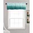 thumbnail image 3 of Teal Kitchen Valances for Windows Farmhouse Linen Window Valance Curtain for Living Room Window Treatment Ombre Modern Oil Painting Aesthetics Abstract Art Valance Rod Pocket Topper, 42 x 18 Inch, 3 of 6
