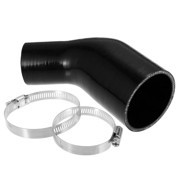 Unique Bargains 1 Set 45 Degree 2.0 Inch to 3.0 Inch ID 4Ply Elbow Reducer Silicone Hose with Clamps Black 51-76mm