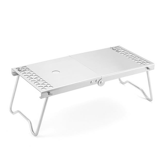 TFixol Table Pliante Compacte en Acier Inoxydable pour Bouteilles de Gaz d'Extérieur, Conception Légère et Portable avec Sac de Transport