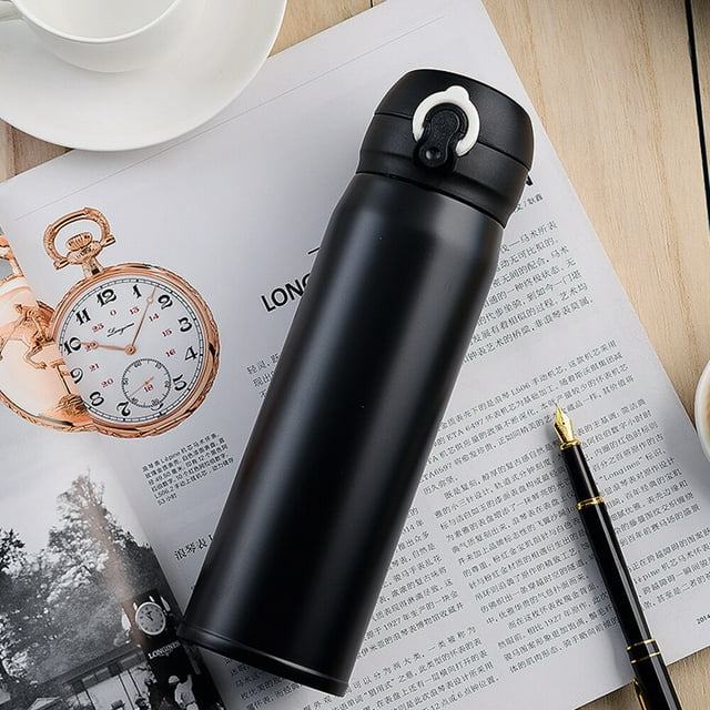 Yeacher Bouteille d'Eau Portable en Acier Inoxydable Isolée sous Vide avec Couvercle Rabattable, Parfaite pour les Voyages