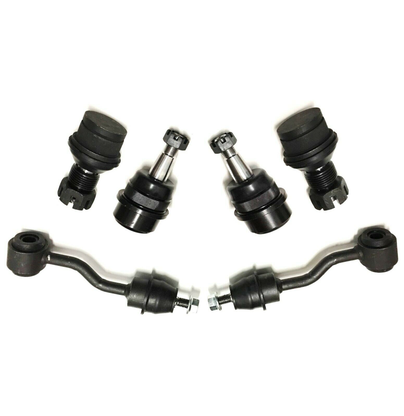 6 Pc Front Suspension Kit Upper & Lower Ball Joints, Front Sway Bar End