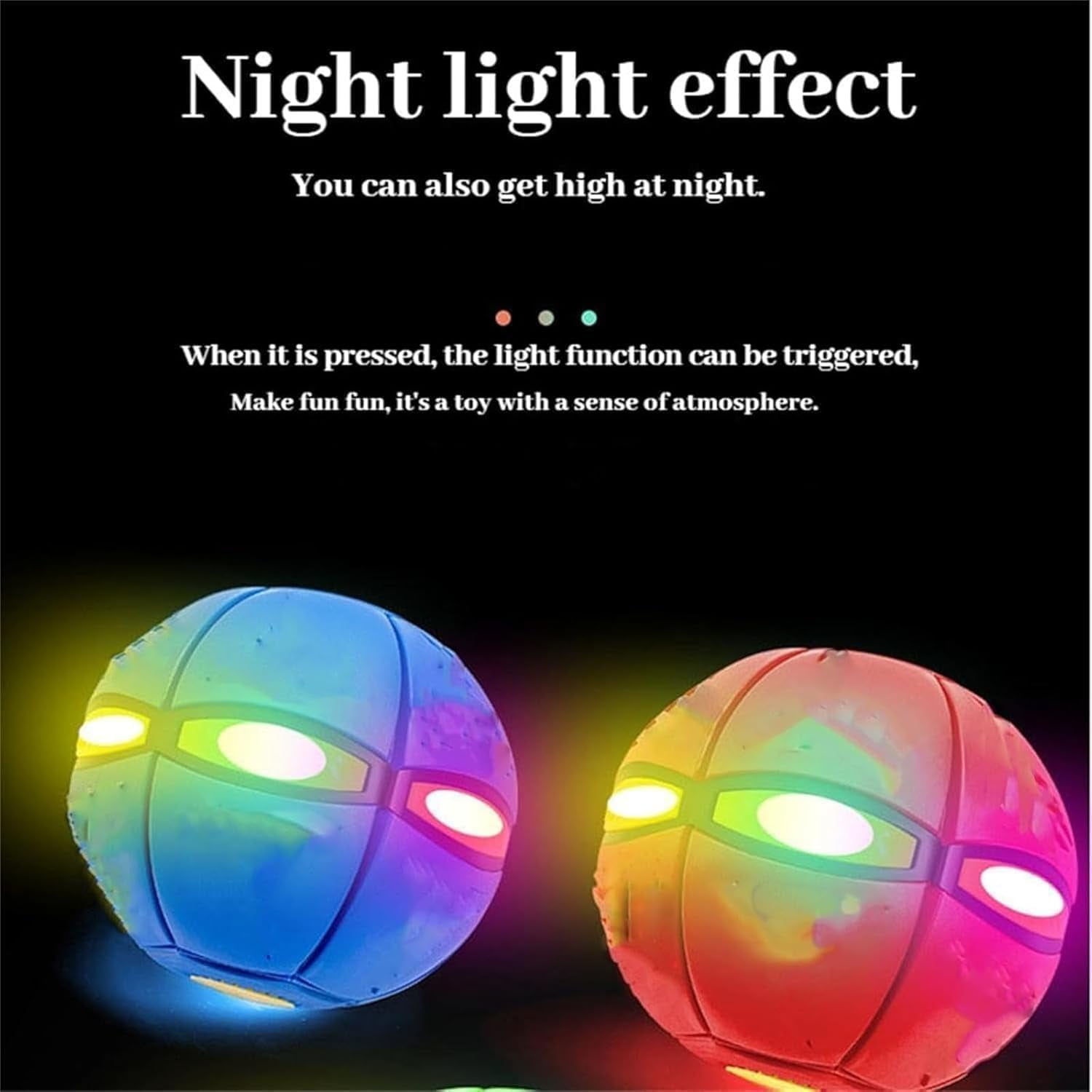 2026 Bouncing Ball, Magic Flying Saucer，Bouncy Ball，Interaction, Dog Toy, Easy to Catch, Safe with 6Lights