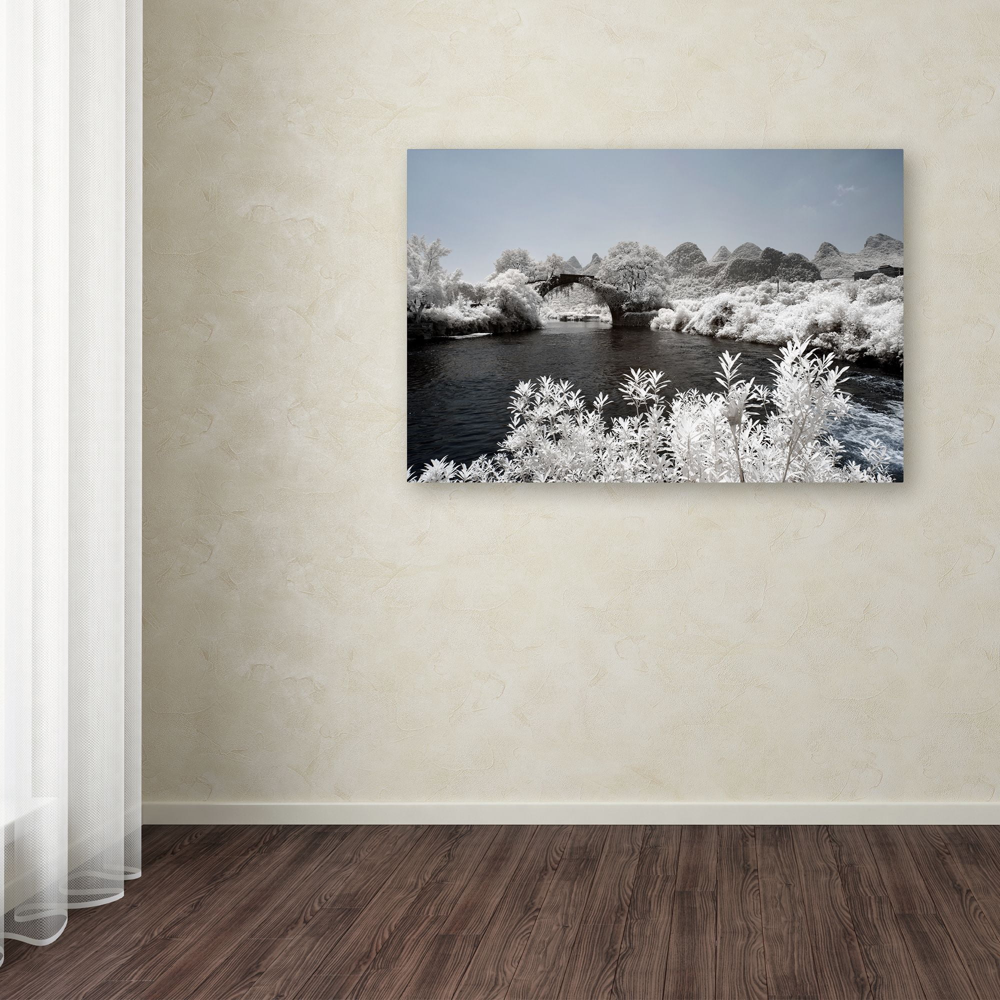 Trademark Fine Art "White Bridge" Canvas Art by Philippe Hugonnard