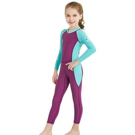 X Manta Kids Full Body Swimsuit Girls Boys Long Sleeve Protection Swimming Suit Front Zip Quick Dry Clothes Other Xl
