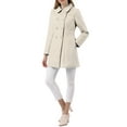 thumbnail image 3 of INSPIRE CHIC Women's Peter Pan Collar Double Breasted Winter Long Trench Pea Coat XL Beige, 3 of 8