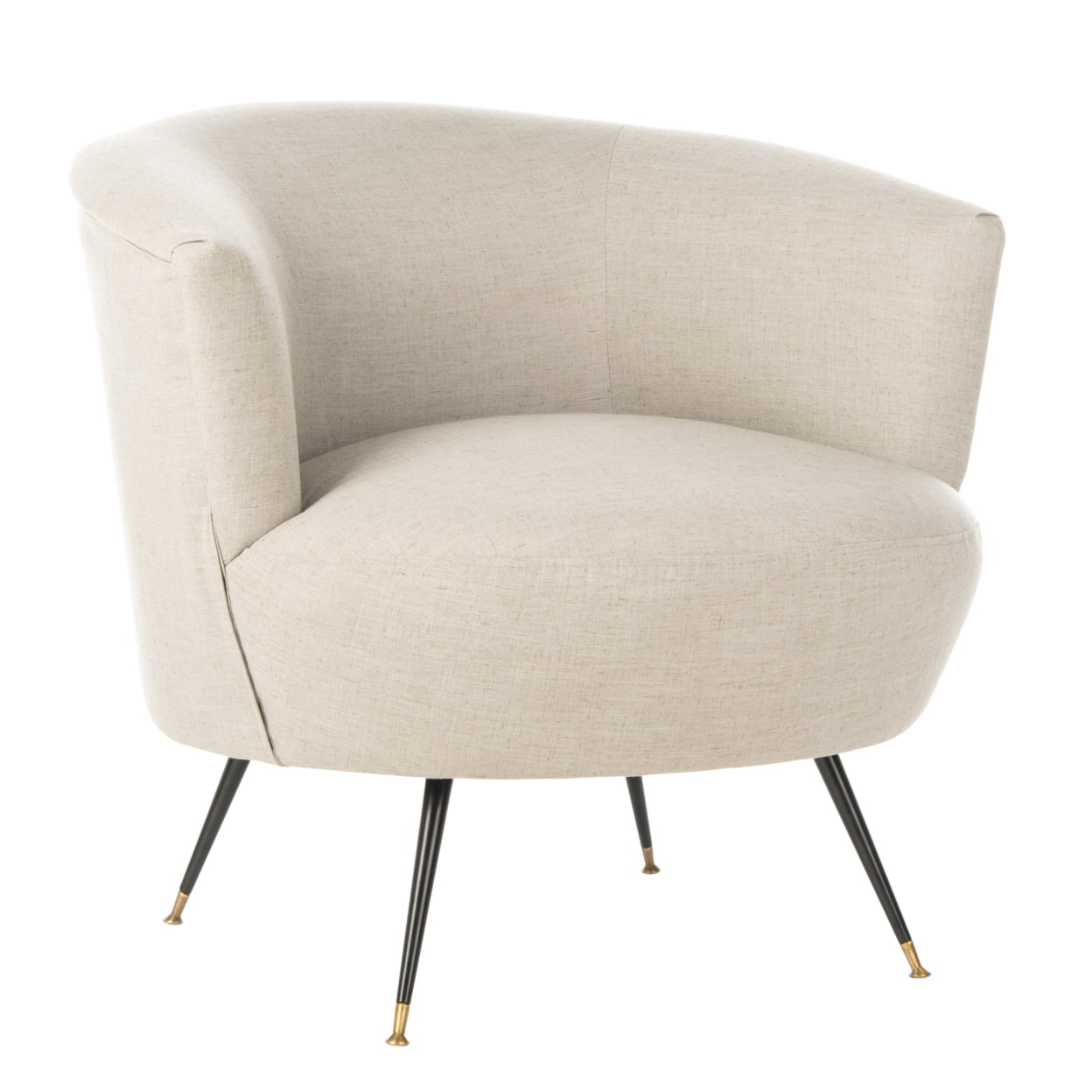 SAFAVIEH Arlette Mid-Century Velvet Accent Chair, Light Grey