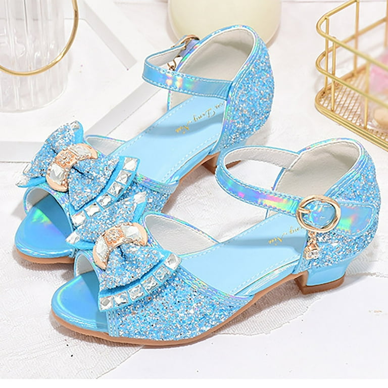 Girls Dress Shoes Princess High Heels Closed Toe Party Wedding