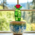 thumbnail image 6 of Stained Glass Suncatcher for Pot Plant Decoration 4 Inch 2D Flat Artificial Plant, 6 of 6