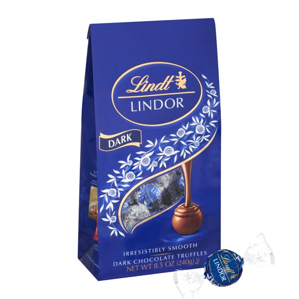 Lindt LINDOR Dark Chocolate Candy Truffles, Chocolate for Holidays, 8.5