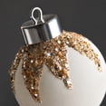 thumbnail image 3 of ShaoXinWan 9 Pcs Assorted Red Flocked Christmas Baubles, Gold Accent Shatterproof Tree Hanging Ornaments, Multi Style Holiday Decor for Wreath, Window and Wedding Party, 3 of 5