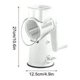thumbnail image 5 of 5-in-1 Rotary Cheese Grater, Vegetable Slicer with Suction Base, Manual Food Processor with Stainless Blades(White), 5 of 6