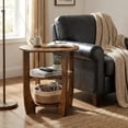 thumbnail image 4 of Round End Table with Storage Shelf,3 Tier Modern Side Table, Sofa Recliner Side Table,Accent Coffee Table,Nightstand for Living Room Bedroom for Small Spaces, 4 of 5