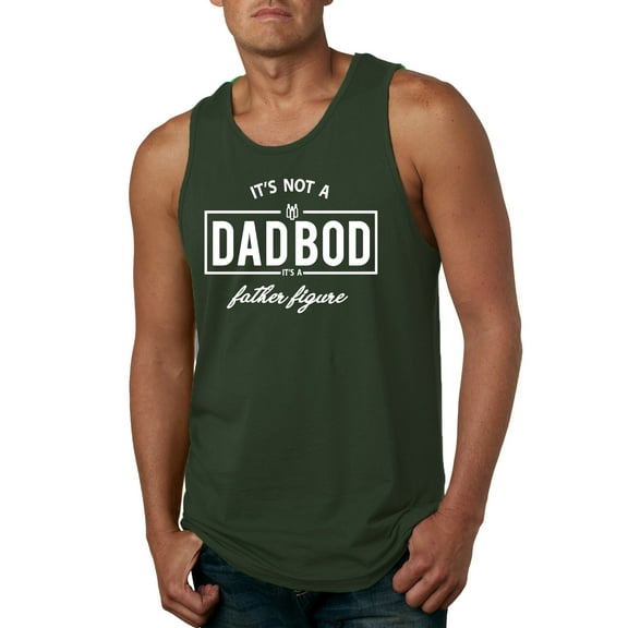 Wild Bobby,It's Not A Dad BOD It's A Father Figure Funny Husband Boyfriend Gift, Father's Day, Men Graphic Tank Top, Forest Green, Medium