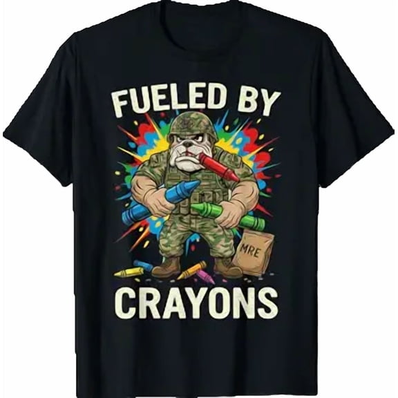 Military Corps Bulldog Crayon Eater Soldier Veterans Day T-Shirt, Unisex Cotton T-Shirt, Sizes S-5XL