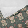 thumbnail image 6 of Ambesonne Christmas Fleece Throw Blanket Teddy Bear Xmas Print 70"x90" Green Dimgray Vermilion, 6 of 6