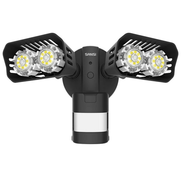 SANSI LED Security Lights 18W (150Watt Incandescent Equiv.) Motion Sensor Lights 1800lm 5000K Daylight Waterproof Outdoor Floodlights with Adjustable Dual-Head
