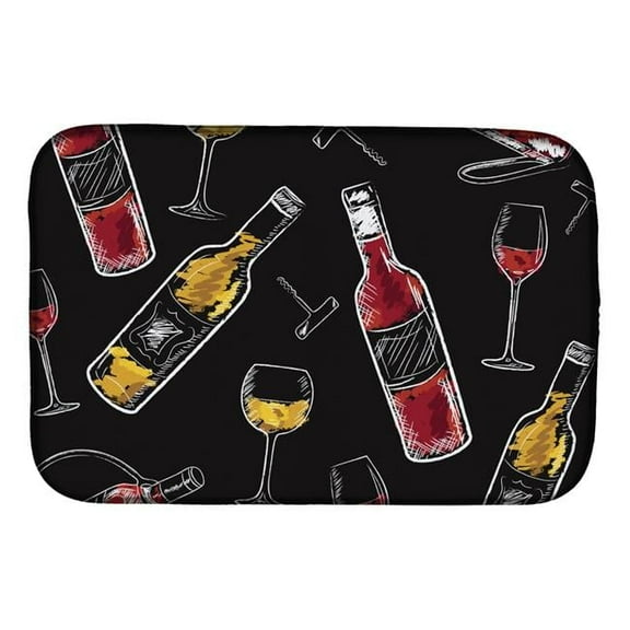 Red & White Wine on Black Dish Drying Mat