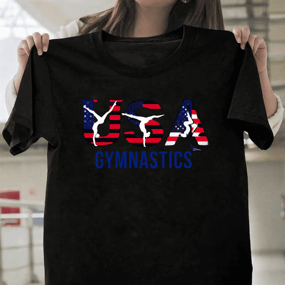 Usa Gymnastics Retro Athletic Artistic Graphic Apparel Unisex T-Shirt, up to size 3XL.