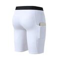 thumbnail image 3 of Men's Compression Leggings For Men, Solid Color Fitness Training Pants with Pockets, 5-Inch Inseam Breathable Workout Tights for Gym and Running, 3 of 4