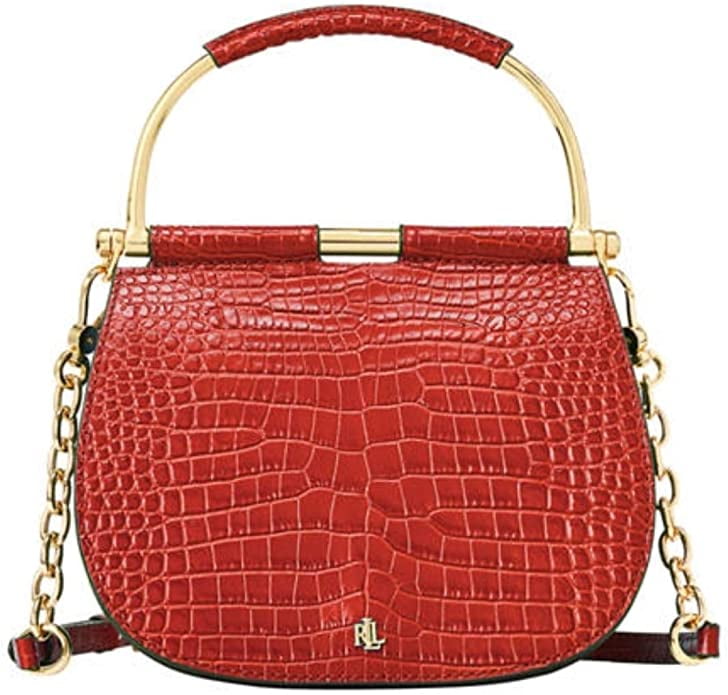 Lauren Ralph Lauren Mason Croc-Embossed Leather Satchel - Walmart.com