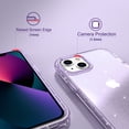thumbnail image 4 of ULAK Phone Case for iPhone 13, Sturdy Rugged 2 in 1 Hybrid Heavy Duty Shockproof Clear Case for Apple iPhone 13 6.1 inch 2021, Purple Glitter, 4 of 9