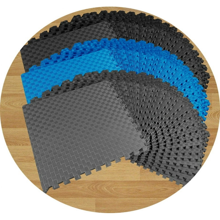 BalanceFrom 1 In. Thick Flooring Puzzle Exercise Mat with High Quality EVA  Foam Interlocking Tiles, 18 Piece, 72 Sq Ft. Black