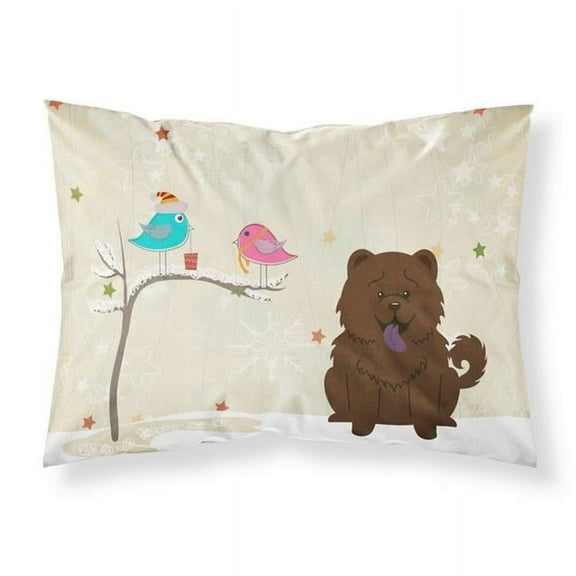 Christmas Presents Between Friends Chow Chow Chocolate Fabric Standard Pillowcase, 20.5 x 0.25 x 30 in.