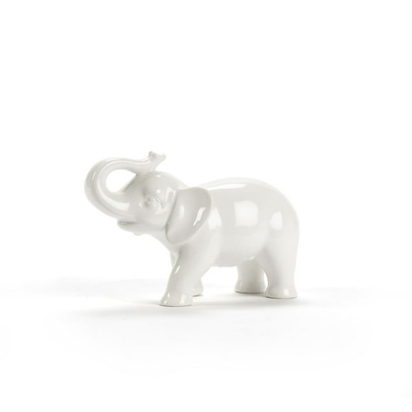 Set Of 2 White Elephants Figurine