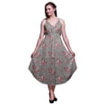 thumbnail image 1 of Bimba Floral Women Summer Printed V Neck Midi Dress Holiday Resort Wear-XX-Large, 1 of 1