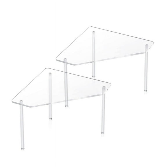 2Pcs/Set Transparent Acrylic Bathroom Corner Shelf Clear Floating Bath Shower Rack Stackable Makeup Jewelry Display Organizer for Kitchen Toilet