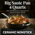 thumbnail image 3 of Gotham Steel Modern 12 Inch Ceramic Frying Pan Non Stick with Lid, 4 Quart Large Jumbo Cooker with Helper Handle, Saute Pan Nonstick Skillet, Nonstick Deep Frying Pan with Lid, Black, 3 of 9
