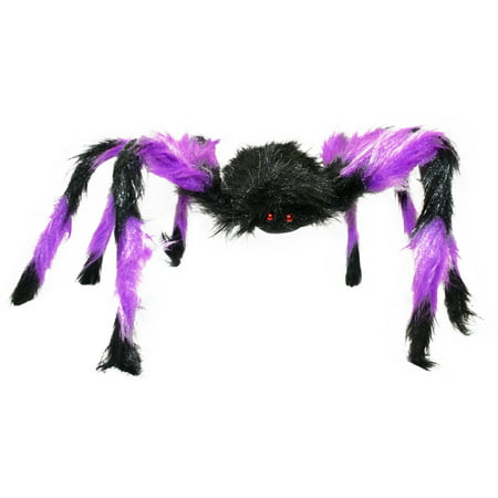 Halloween Large Hairy Spider! Purple - Green - Orange! 24