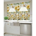 thumbnail image 4 of Sunflower Bee Kitchen Curtains Swag Valance and Tier Curtains Set 24 Inch Length, Vintage Summer Botanical Farmhouse Rod Pocket Drape Panels Pair Swag Curtains for Bathroom/Cafe/Window, 4 of 6