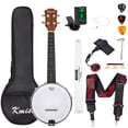 thumbnail image 1 of Kmise, 4, Banjolele Banjo Ukelele Concierto Tamaño 23 pulgadas, con cuerdas de correa de afinador de bolsa (Pickup Picks Ruler Wrench Bridge), 1 of 5