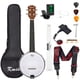 thumbnail image 1 of Kmise, 4, Banjolele Banjo Ukelele Concierto Tamaño 23 pulgadas, con cuerdas de correa de afinador de bolsa (Pickup Picks Ruler Wrench Bridge), 1 of 5