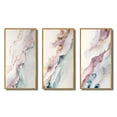 thumbnail image 2 of Designart "Enigmatic Waves in Blushing Elevation I" Abstract Liquid Ink Framed Wall Art Set Of 3 - Blue Modern Frame Gallery Wall Set For Home Decor, 2 of 6