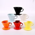 thumbnail image 4 of 1pc Ceramic Cone Shape Design Coffee Filter Cup Coffeepot Handmade Coffee Maker for Home Office (Sky-blue for 1-2 People Use), 4 of 8